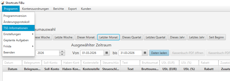 TSE-Informationen aufrufen
